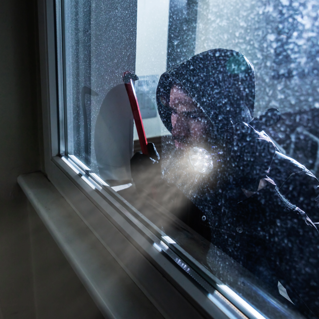 Protection with window film against thieves trying to look into store or home